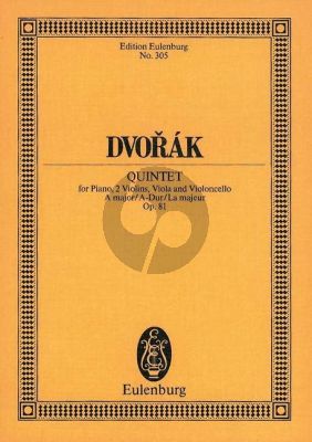 Dvorak Quintett A-dur Op.81 2 Vi.-Va.-Vc.-Klavier Studienpart.