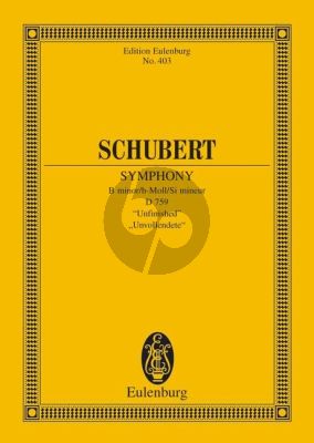Schubert Symphonie No. 8 "Unvollendete" Studienpartitur