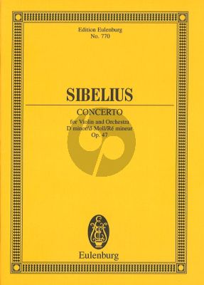 Sibelius Concerto for Violin and Orchestra D minor Opus 47 Study Score