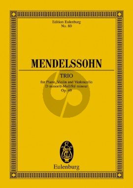 Mendelssohn Klaviertrio D-moll Op.49 Taschenpartitur