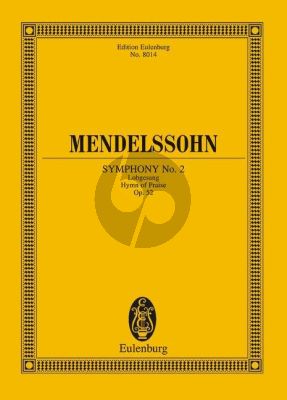 Mendelssohn Symphonie No. 2 Op. 52 "Lobgesang" Studienpartitur (Fiske)