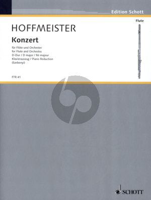 Hoffmeister Concerto D-major Flute and Orchestra (piano reduction) (edited by Janos Szebenyi)