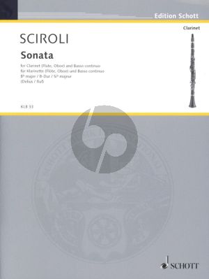 Sciroli Sonate B-dur Klarinette (Flöte/Oboe) und Bc (Hugo Ruf und Nikolaus Delius)
