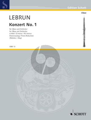 Lebrun Concerto No.1 d-minor Oboe and Orchestra (piano reduction)