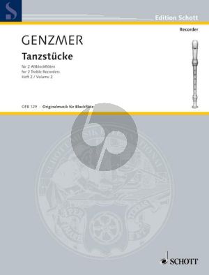 Genzmer Tanzstucke Vol. 2 GeWV 267 2 Altblockflöten