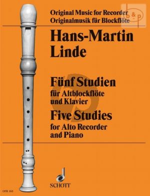 5 Studien (1974) fur Altblockflote und Klavier