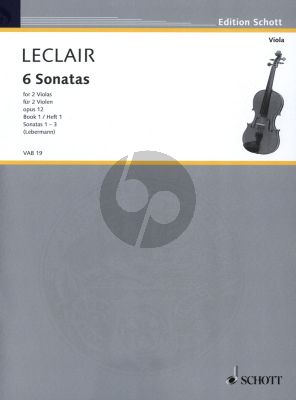 Leclair 6 Sonaten Op.12 Vol.1 (No.1 - 3 ) 2 Violas (Spielpartitur) (Herausgegeben von Walter Lebermann)