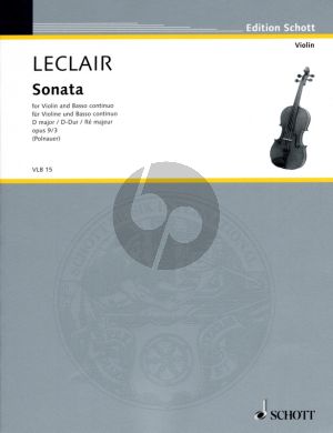 Leclair Sonata D-major Op.9 No.3 for Violin and Piano (Herausgeber Frederick F. Polnauer) (grade 3)