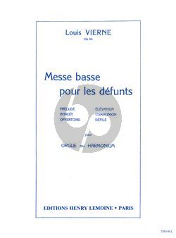 Vierne Messe Basse pour Defunts Op. 62 Orgue