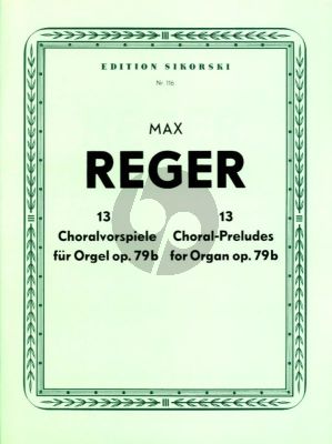 Reger 13 Choralvorspiele Op.79B fur Orgel