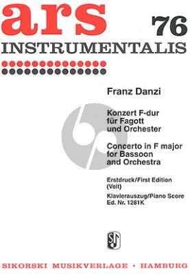 Danzi Konzert F-dur Fagott und Orchester (Klavierauszug) (Joachim Veit)