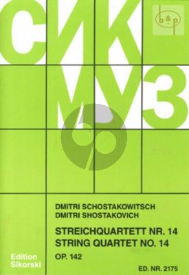 Shostakovich Streichquartett No.14 Op.142 Fis-dur Stimmen