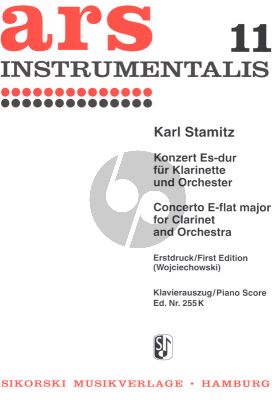 Stamitz Konzert Es-dur Klarinette und Orchester Uasgabe fur Klarintte und Klavier (Herrausgegeben von Johannes Wojciechowski)
