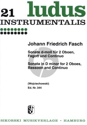 Fasch Sonate d-moll 2 Oboen-Fagott-Bc (Part./Stimmen) (Wojciechowski)