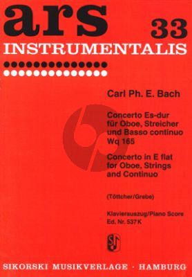 Bach Concerto E-Flat major WQ 165 Oboe-Strings-Bc (piano red.) (Tottger-Grebe)