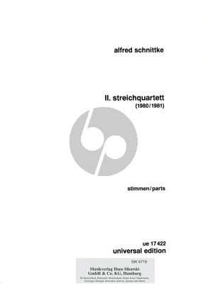 Schnittke Streichquartett No.2 (1980/1981) fur 2 Violine, Viola und Violoncello Stimmen