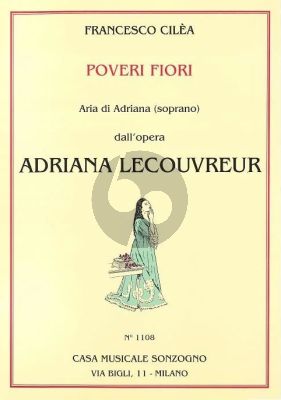 Cilea Poveri Fiori Aria Adriana from Adriana Lecouvreur for Soprano and Piano