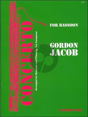 Jacob Concerto for Bassoon, Strings and Percussion. Transcribed for Bassoon and Piano