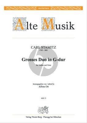 Stamitz Grosses Duo G-dur Violine und Viola (Stimmen) (Alfons Ott)