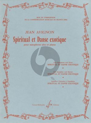 Avignon Spiritual et Danse Exotique Alto Saxophone and Piano