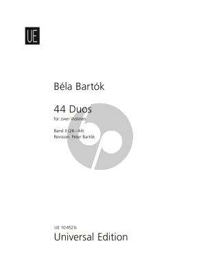 Bartok 44 Duette Vol.2 for 2 Violins (Revised edition by Peter Bartok)