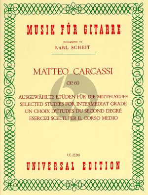 Carcassi 12 Ausgewahlte Etuden aus Op.60 fur Gitarre (Herausgegeben von Karl Scheit)