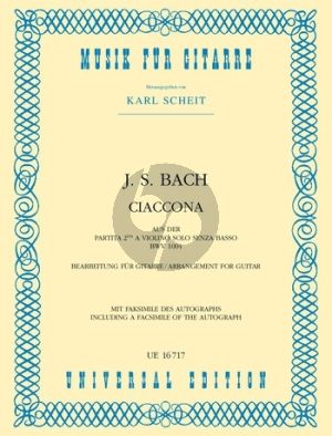 Bach Chaconne from Partita d-minor BWV 1004 (Violin) (transcr. Karl Scheit) mit Faksimile des Autographs
