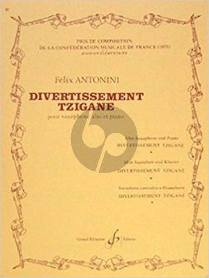 Antonini Divertissement Tzigane Saxophone alto et Piano