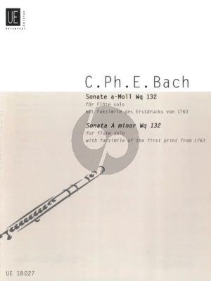 Bach Sonate a moll Wq 132 fur Flote Solo (with facsimile of the first print from 1763) (General editor Gerhard Braun - Editor Mirjam Nastasi)