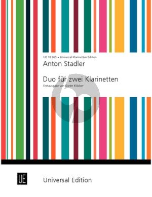 Stadler Duo for 2 Clarinets (Erstausgabe D. Klöcker)