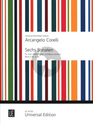 Corelli 6 Sonaten Vol.2 fur 2 Altblockflöten und Bc (Herausgeber Gerhard Braun - Generalbass von Siegfried Petrenz)