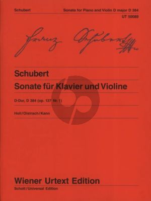 Schubert Sonatine D-dur Op.137 No.1 D 384 fur Violine und Klavier (Wiener-Urtext)
