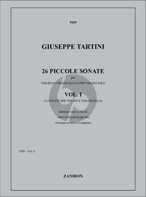Tartini 26 Piccole Sonate Vol.1 (No. 1-12) for Violin-Cello (Edited by Giovanni Guglielmo)