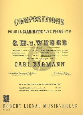 Weber Konzert No.2 Es-dur Op.74 Klarinette-Klavier (Carl Baermann)