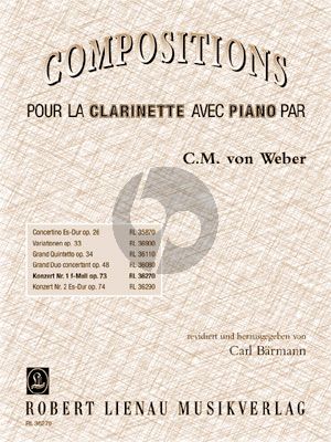 Weber Konzert No.1 f-moll Op.73 (J114) Klarinette-Klavier (Baermann)