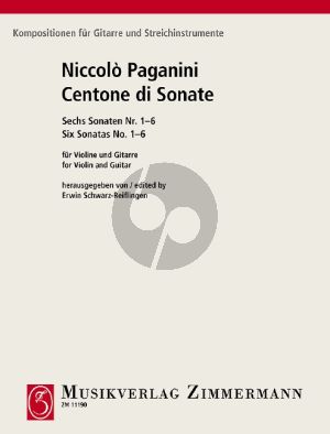 Paganini Centone di Sonate (Sonaten 1-6) fur Violine und Gitarre (Herausgegeben von Erwin Schwarz-Reiflingen)