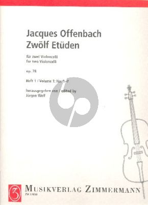 Offenbach 12 Etuden Op.78 Vol.1 2 Violoncellos (Jürgen Wolf)