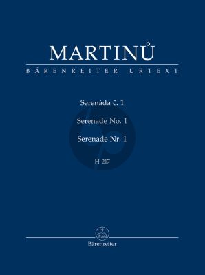 Martinu Serenade No.1 H 217 Clarinet-Horn-3 Violins and Viola (Study Score) (edited by Jitka Zichová)