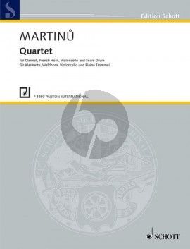 Martinu Quartett H 139 Klarinette in Bb.-Horn in F-Violoncello und Kleine Trommel (Part./Stimmen) (1924)