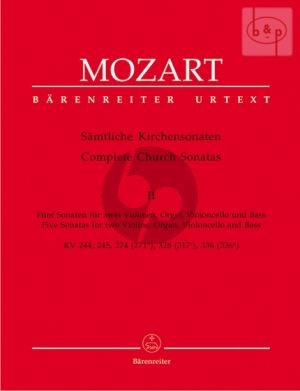 Samtliche Kirchensonaten Vol.2 (5 Sonaten for 2 Vi.-Organl with Vc./Bass) (SCore/Parts)