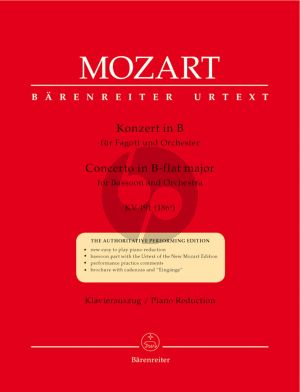 Mozart Concerto B-flat major KV 191 Bassoon-Orchestra Edition for Bassoon and Piano (Editor Franz Giegling)