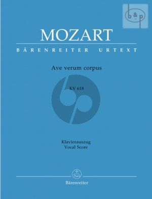 Mozart Ave Verum Corpus KV 618 SATB-Organ Vocal Score