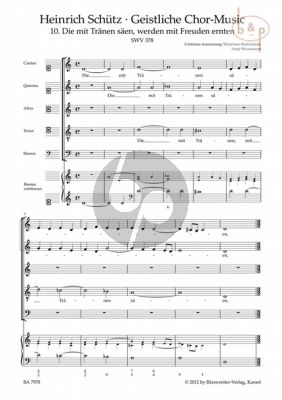 Die mit Tranen saen, werdem mit freuden ernten SWV 378 (SSATB) (No.10 of Geistliche-Chormusic)