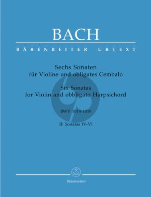 Bach 6 Sonaten Vol.2 (c-moll/f-moll/G-dur) BWV 1017-1018-1019 fur Violine und Obligates Cembalo (Herausgegeben von Peter Wollny und Andrew Manze) (Barenreiter Urtext)