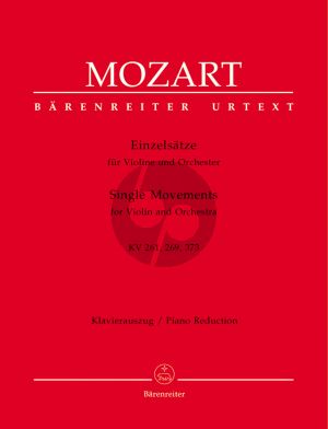 Mozart Einzelsätze KV 261-269(261a)-373 Violin-Piano (edited by Christoph-Hellmut Mahling) (Barenreiter-Urtext)