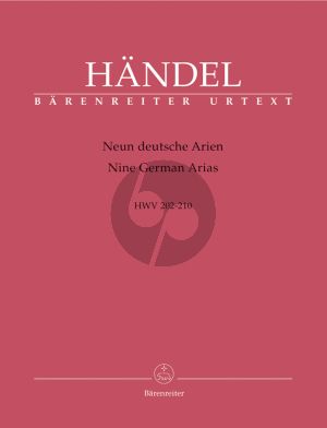 Handel 9 Deutsche Arien HWV 202 - 210 Sopran-Violine [Flote/Oboe]-Bc (Score/Parts) (Walther Siegmund-Schultze,)