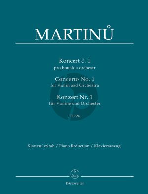 Martinu Concerto No.1 H.226 Violin-Orch. (piano red.)