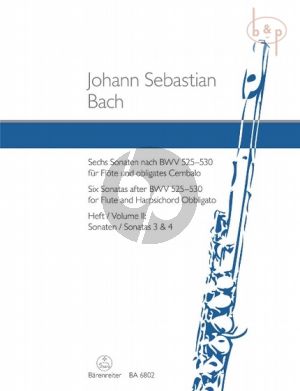 6 Sonaten nach BWV 525 - 530 Vol.2 (No.3 - 4) (Flote-obl.Cembalo)