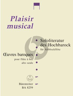 Sololiteratur des Hochbarock für Altblockflöte (Bernard Thomas)
