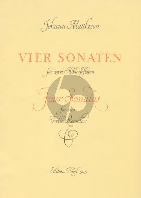 Mattheson 4 Sonaten Op. 1 No. 1 - 2 - 11 - 12 2 Altblockflöten (Franz Julius Giesbert)